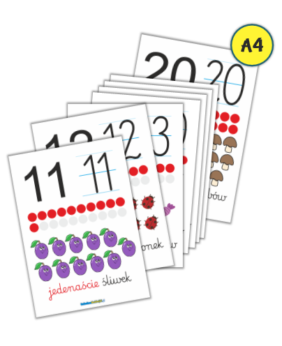 Plansze edukacyjne cyfry 11-20
