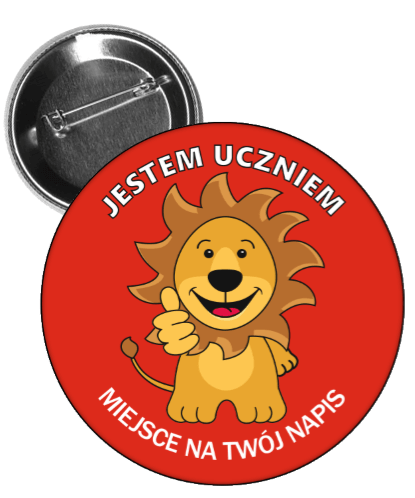 przypinka dla dzieci jestem uczniem lew