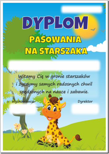 Dyplom Pasowania na starszaka - Żyrafa