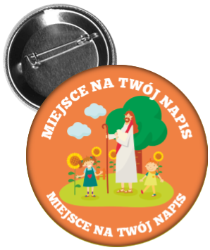 przypinka religijna Jezus z dziećmi