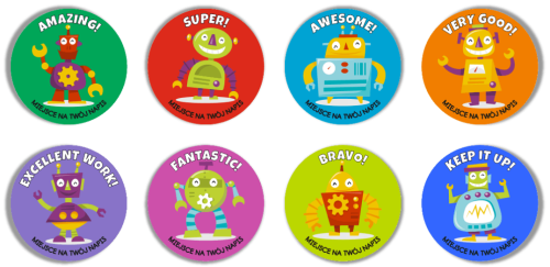 Naklejki motywacyjne roboty.