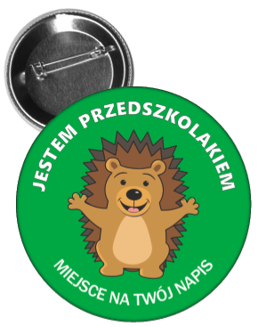 Przypinka jestem przedszkolakiem jeż