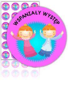 Naklejki "WSPANIAŁY WYSTĘP" (40mm, 24 szt.)