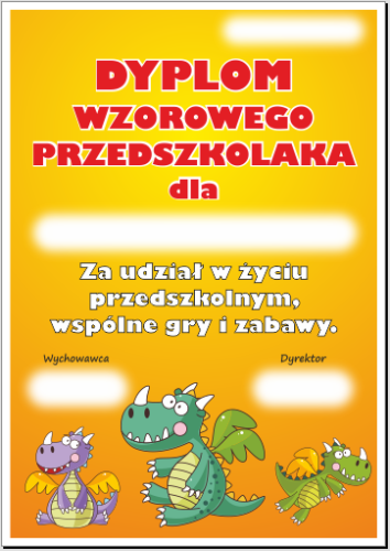 Dyplom wzorowego przedszkolaka