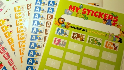 naklejki angielskie alfabet zwierzaczki