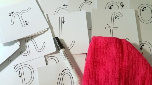 literki - pisanie po śladzie