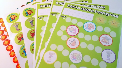 pakiet motywacyjny naklejki zwierzaczki liczby