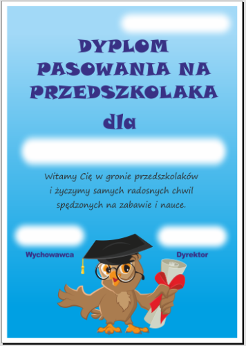 Dyplom pasowania na przedszkolaka
