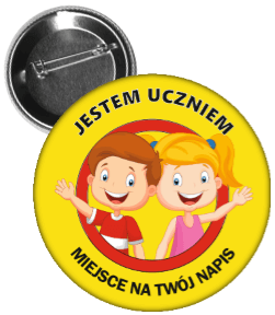 Przypinka jestem uczniem dzieci pasowanie na ucznia 
