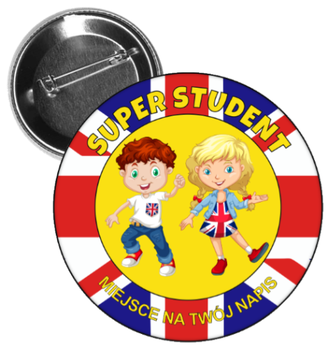 Przypinka dla dzieci super student.