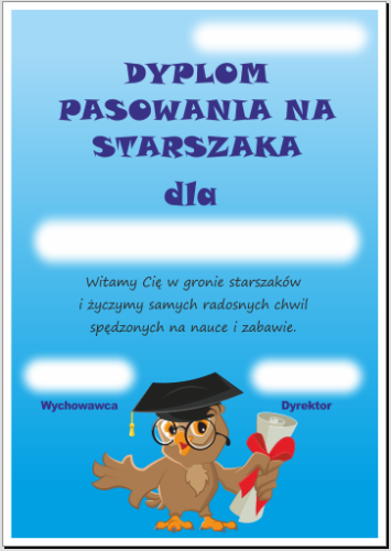 dyplom dla starszaka