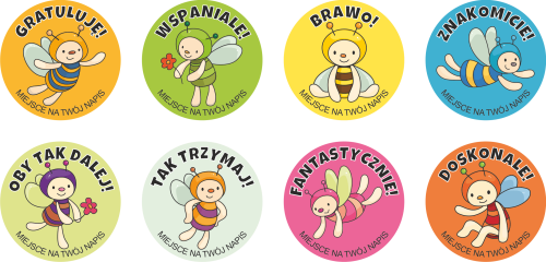 Naklejki dla dzieci z pszczółkami.