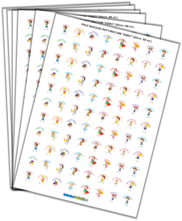 naklejki motywacyjne dzieci 20mm