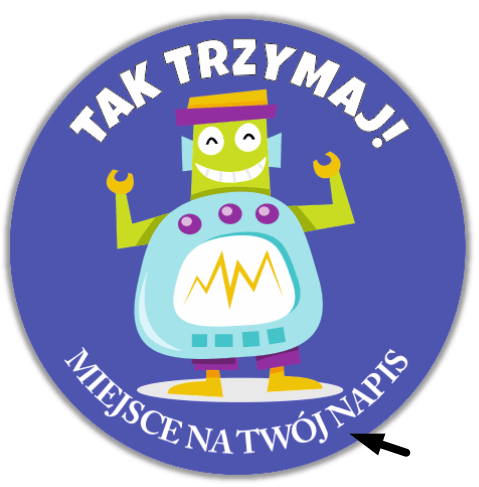 Naklejki motywacyjne dla dzieci z robotami.