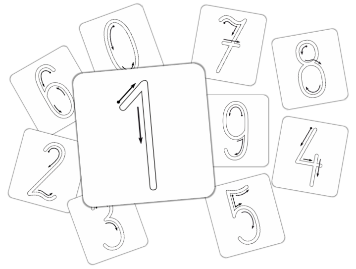 cyferki pisane karty edukacyjne