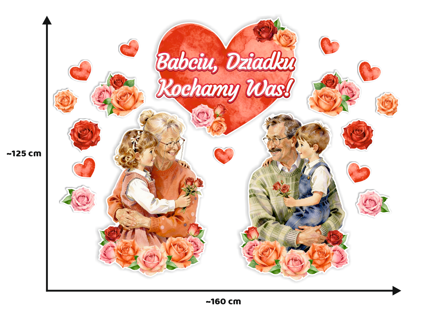 dekoracja dzień babci dziadka duża